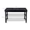 Simplify Black Entryway Bench with Shoe Storage